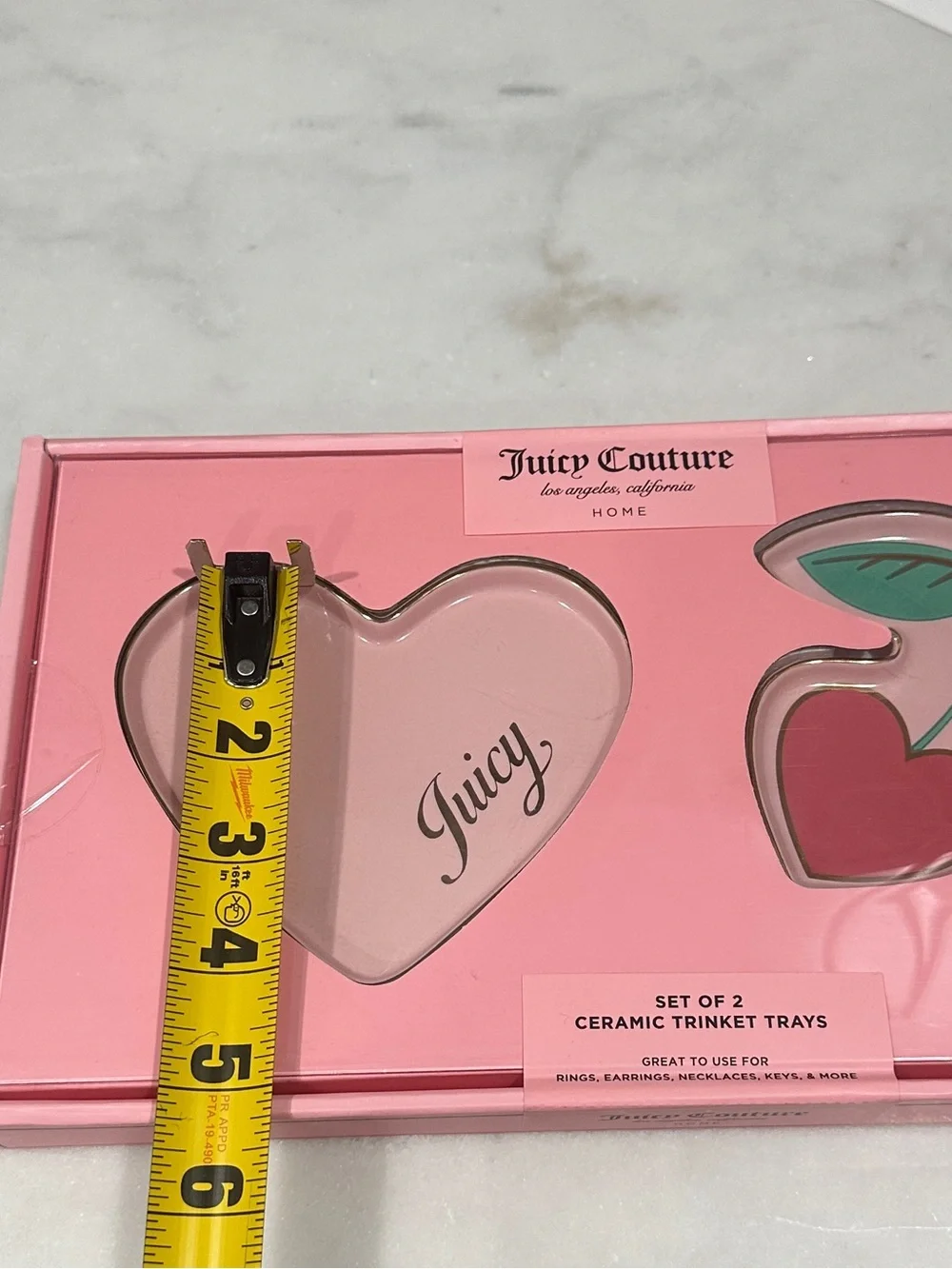 JUICY COUTURE CERAMIC TRINKET TRAYS 2 Piece set NIB SEALED